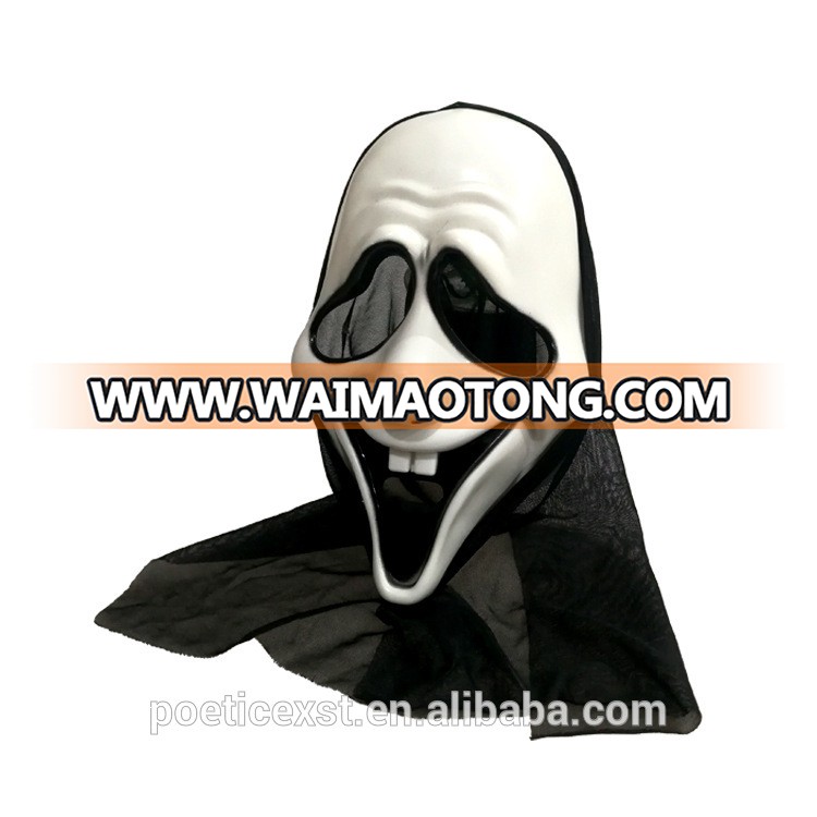 PoeticExst Full Face Plastic Unisex Witch Masks Grimace Masks Halloween Masks with Fabric