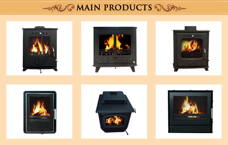 Mid-Range Power Steel Porcelain Wood Burning Stove For Medium Room Heating