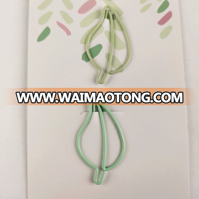 Varnish plated  lovely leaves shaped  paper clips