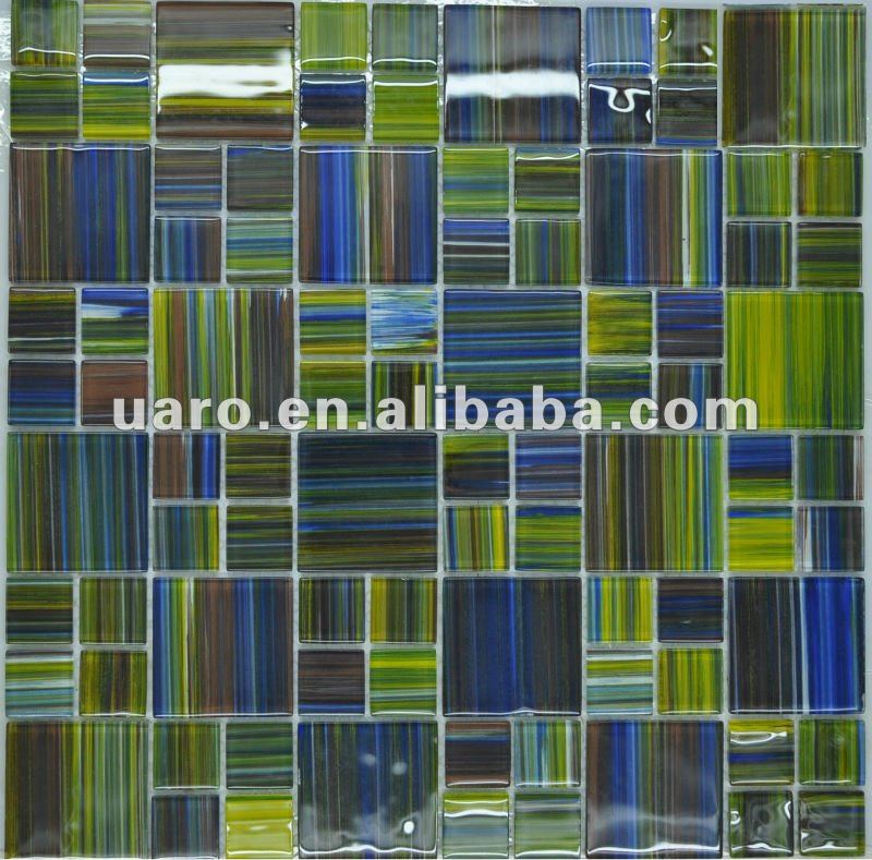 New Design Hand Painting Art Color Crystal Glass Mosaic Tile for Wall Decoration