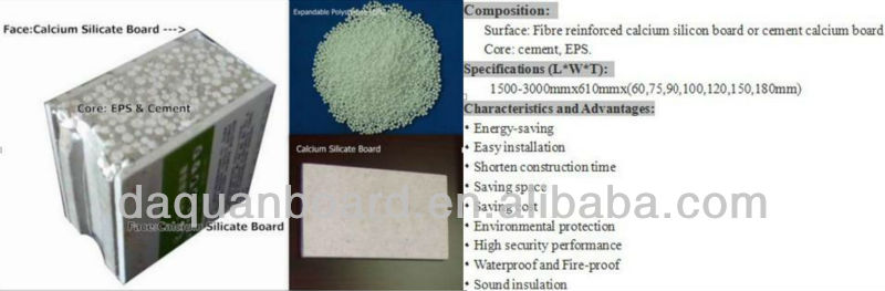 Fireproof Waterproof EPS Cement Solid Wall Panel