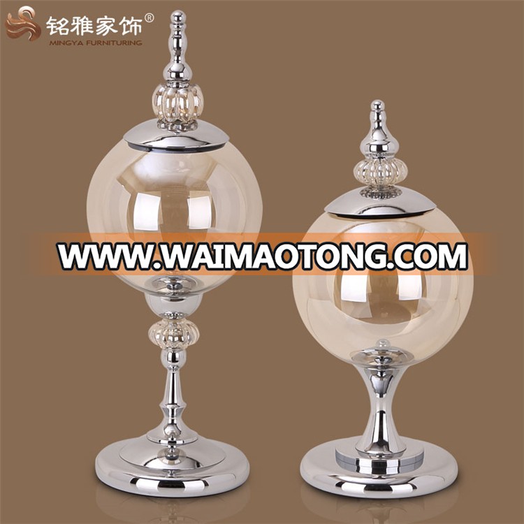 Christmas decoration glass craft pieces round bottle flower vase for hotel