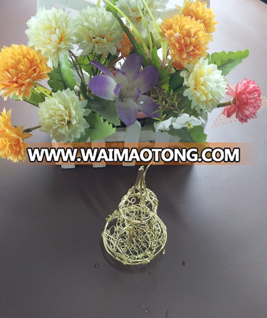 Customized iron golden teapot candle holder for wedding favors