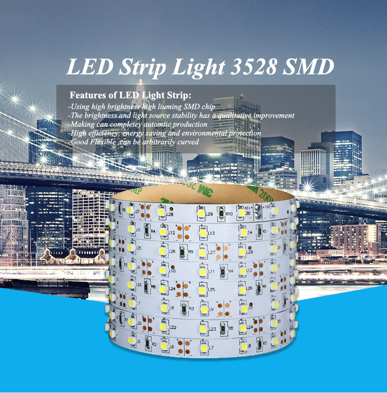 Non-Waterproof DC12V Cold Warm Pure White flexible led strip ip20 led strip 3528