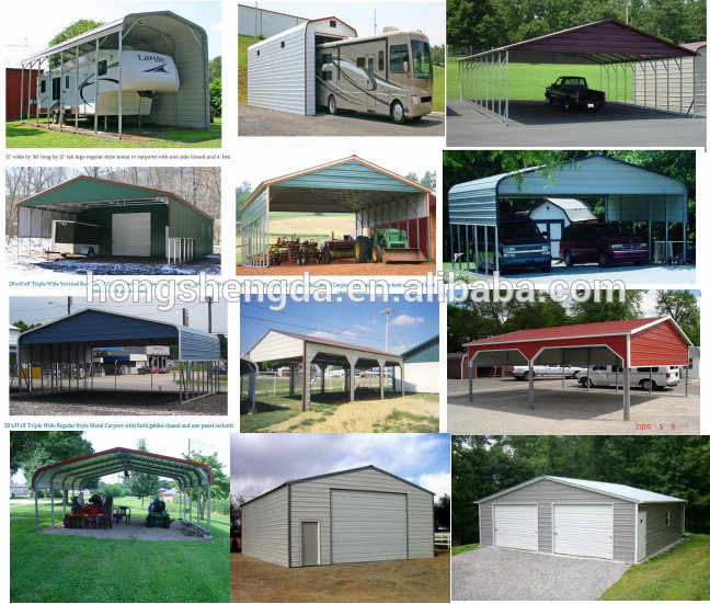 Can park two car color steel plate steel garage