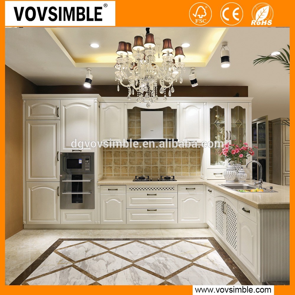 VOVSIMBLE Modern design MDF high gloss white lacquer finish kitchen cabinets