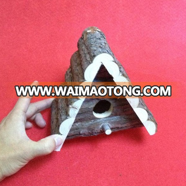 Eco Friendly Triangle Wooden Bird House Chickadee Wren Bird House