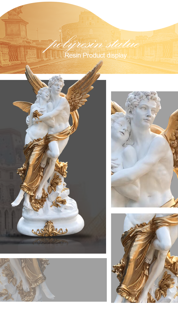 New products garden decor custom fiberglass resin angel sculpture