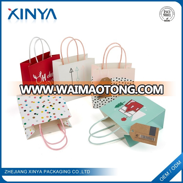 XINYA Wholesale China Factory Custom Logo Printed Recycled Art Paper Gift Bag With Cheap Price