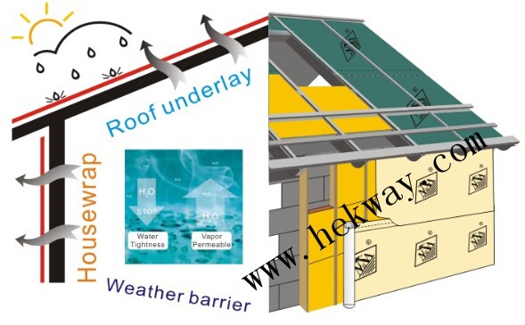 polypropylene laminated by polyethylene vapor barrier film for roof structure