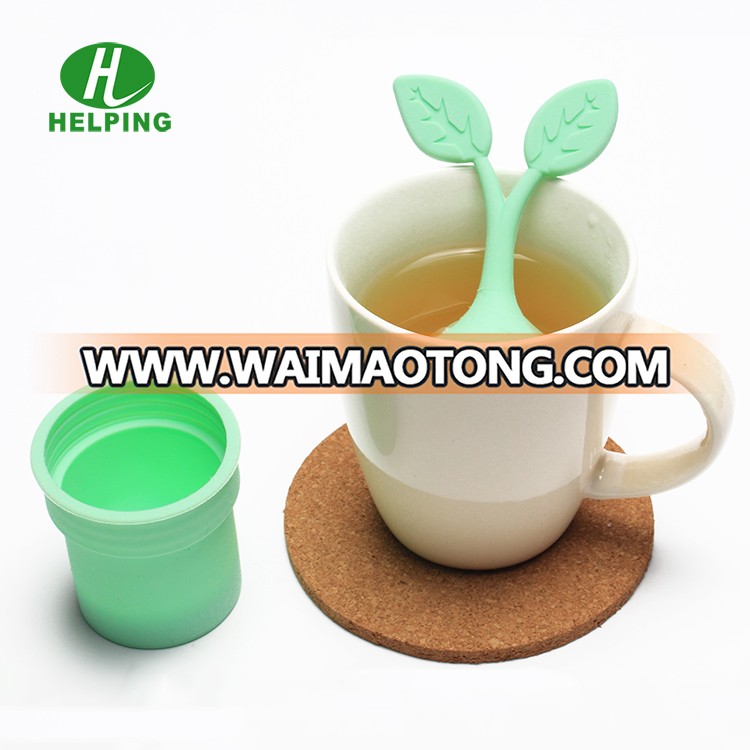 Food Grade Flower Tea Infuser Silicone Tea Filter With Rose Shape Handle