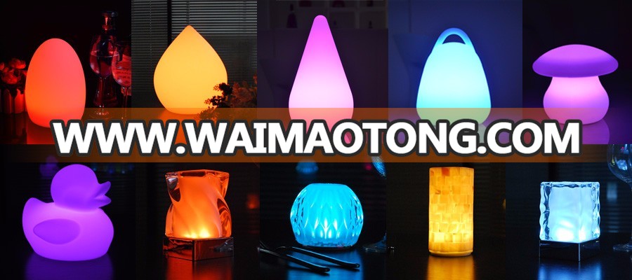 2019 new wooden bottom real smart led glass table lamp / colorful / portable rechargeable