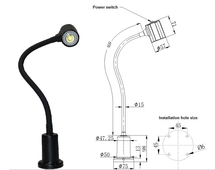 ONN-M3R Industrial Led Work lamp for Lathe / Flexible Hose Machine Work Light