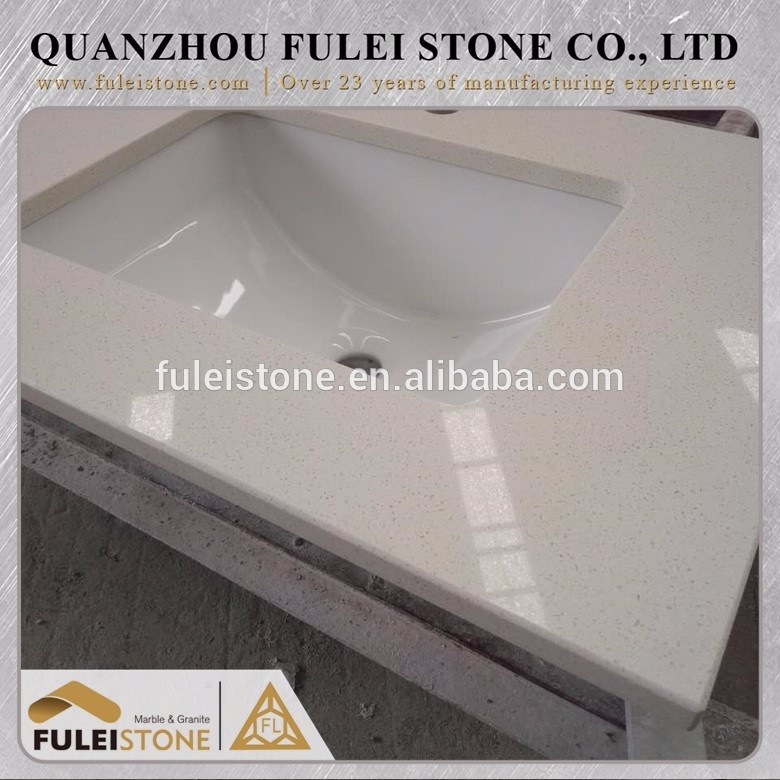 Artificial quartz one piece vanity top bathroom vanity top sink