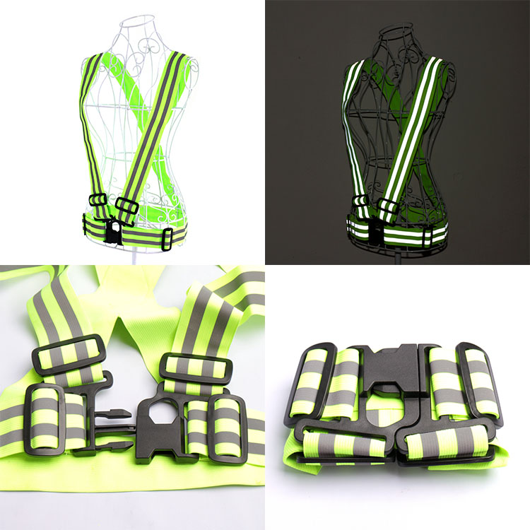 BV04B Wholesale Hi Vis Custom Running Cycling Bike Reflective Belt Fabric Vest ,Reflective Safety Belt