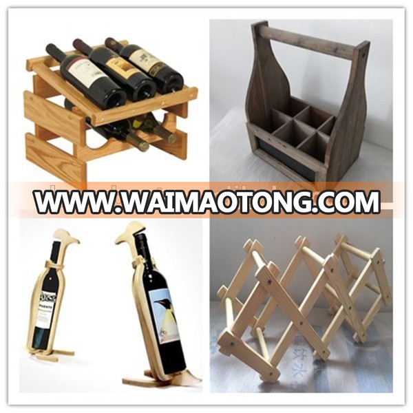 Foldable Wooden Wine Bottle Stand with  Custom Size for Beer,Whiskey Glass Bottles