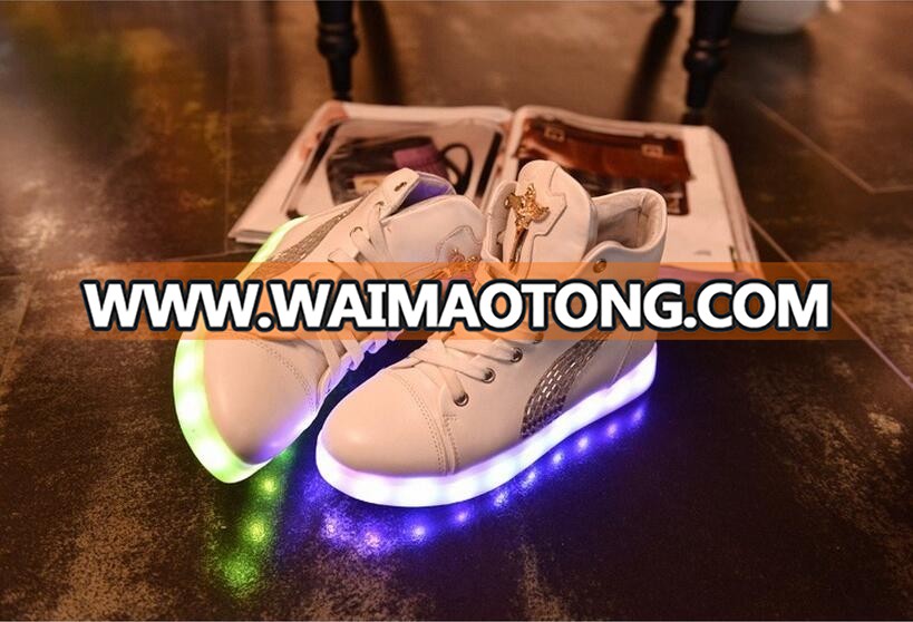 New high top led shoes men women glowing light up basket led luminous shoes adult femme flashing led shoes 35-46 size