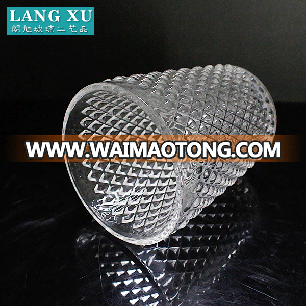 LXHY-011 250ml diamond pattern high quality drinking glass cup