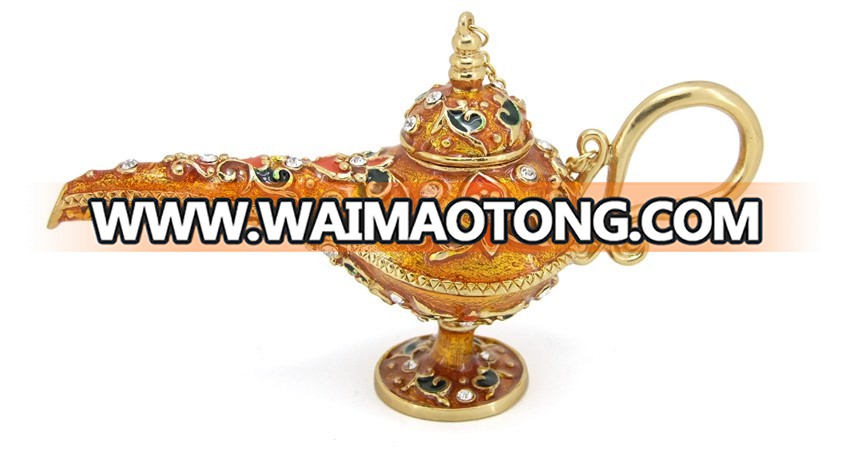 Home decoration aladdin oil lamp metal jewelry box(QF4075)