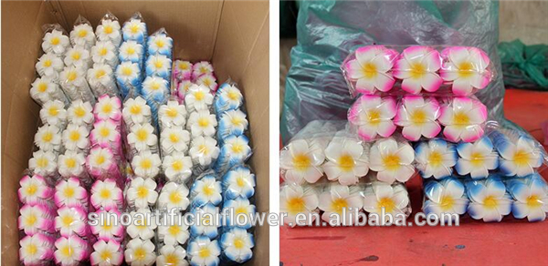 Wholesale Artificial Foam Frangipani Foam Plumeria Flowers With Clip