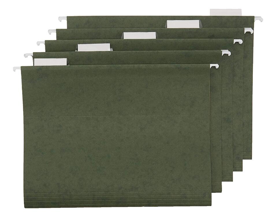 Hanging File Folders - Letter Size, Green, 25-Pack