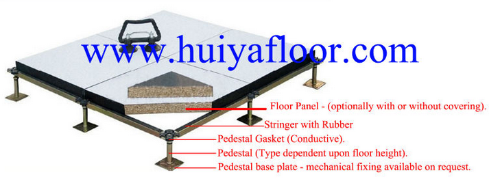 antistatic woodcore panel raised floor access flooring