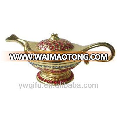 Home decoration Aladdin Lamp shaped Metal jewelry box(QF084)