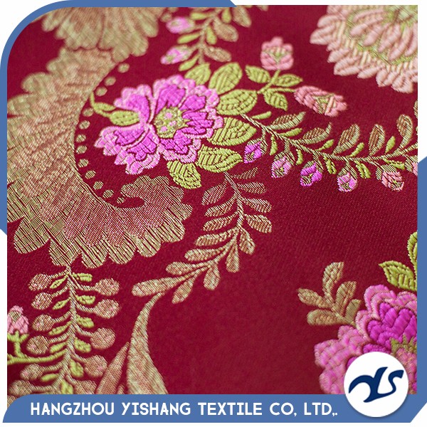 Multi color textile materials 100% polyester jacquard embroidered cloth fabric