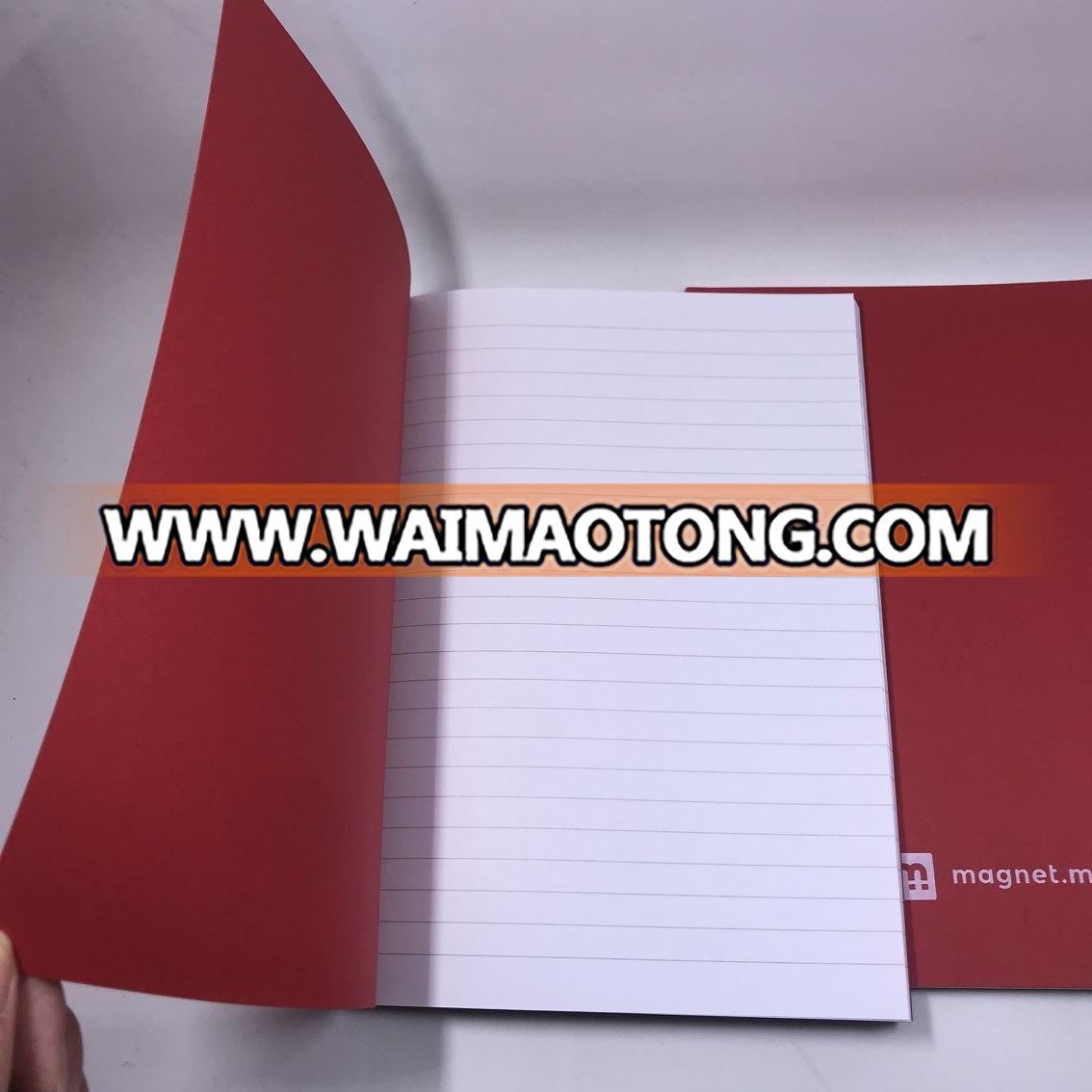 Logo printed cheap advercustom red color diary soft cover notebook