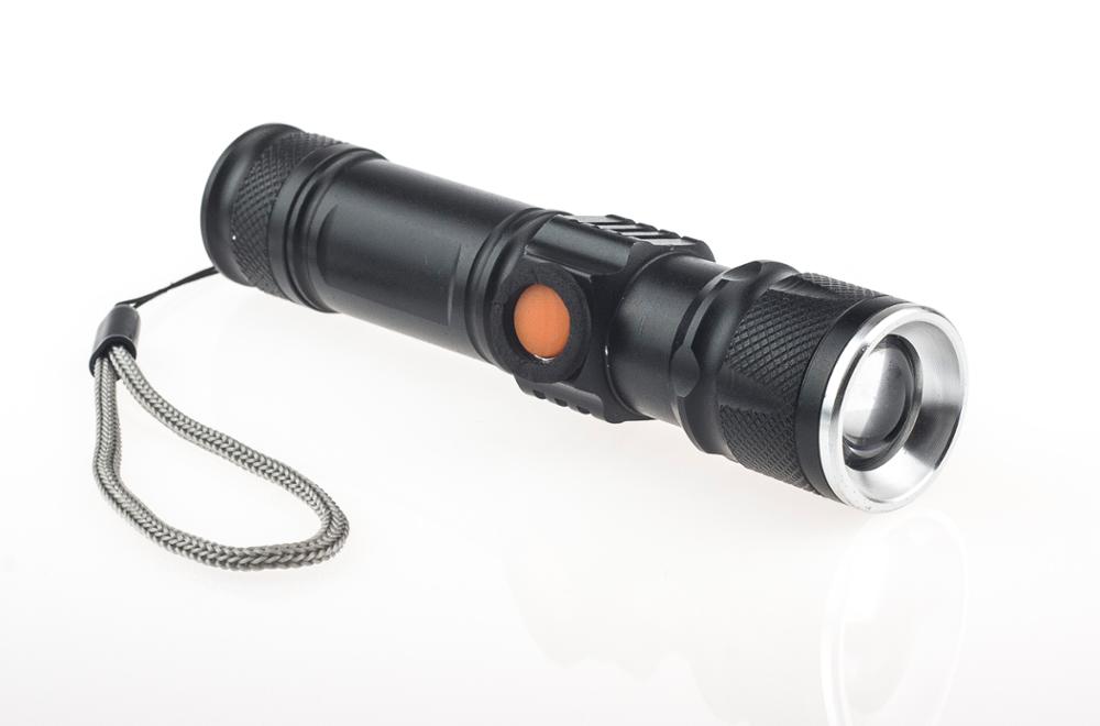 Mini Led Rechargeable Torch Lights Usb Zoomable Night Emergency Flashlight for Gift Promotional