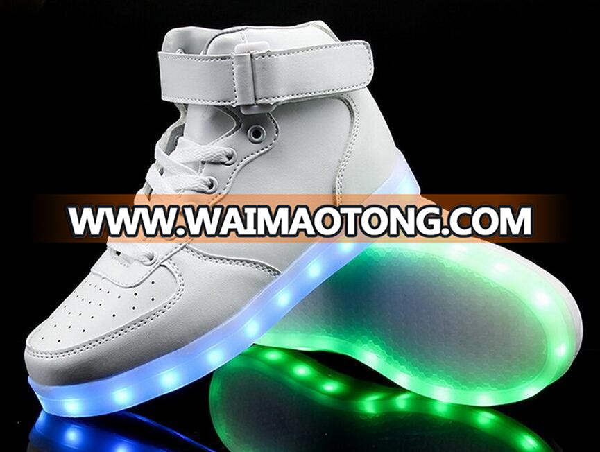 Men shoes USB Charging High Top Luminous LED Light Shoes 7 Colors Flashing Casual Glowing Light up Shoes for Adults