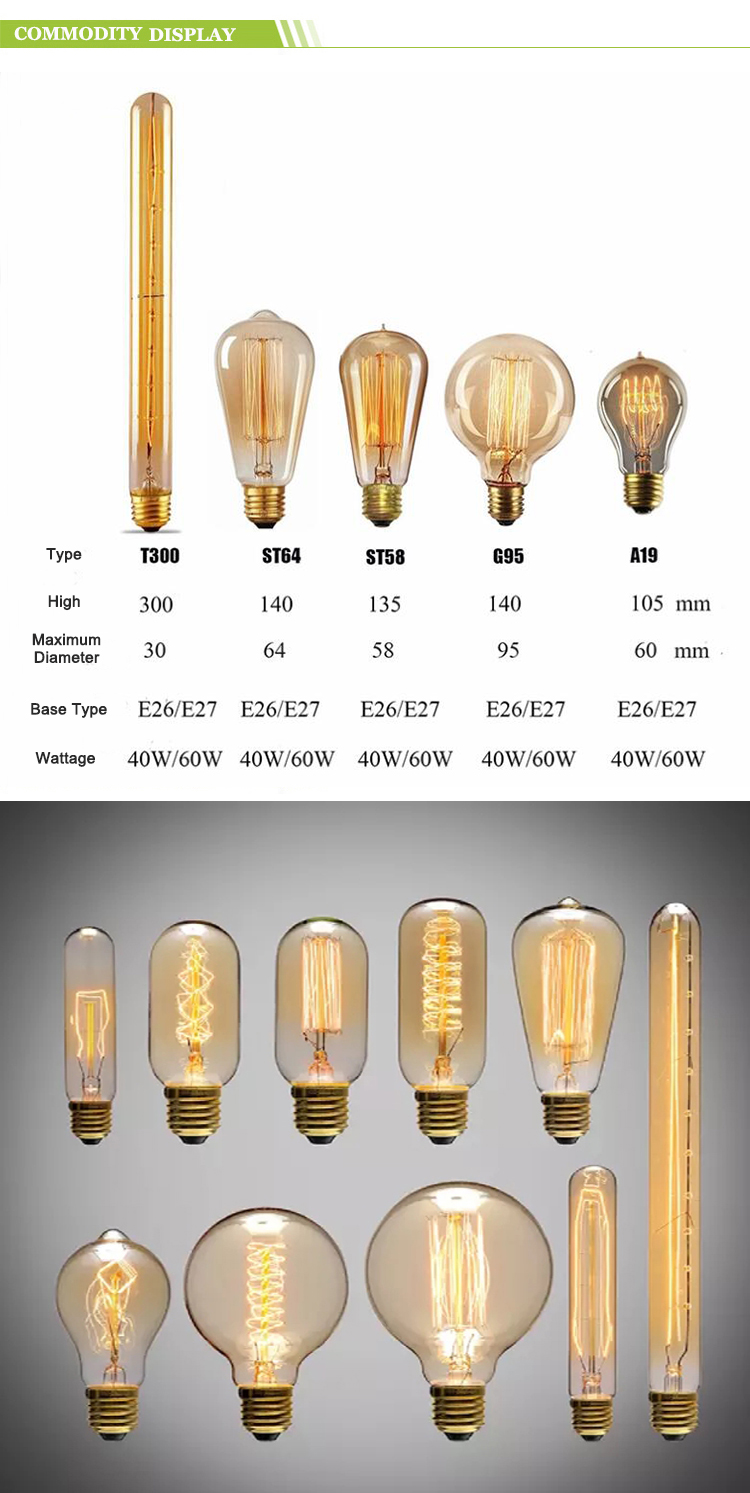 wholesale 2020 newest vintage A19 Edison bulb 25w E27 base