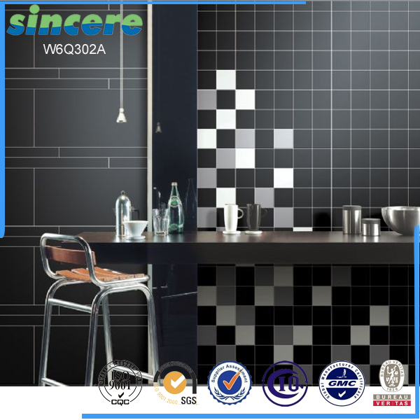 Spain black tile manufacture, black glossy and matte tile