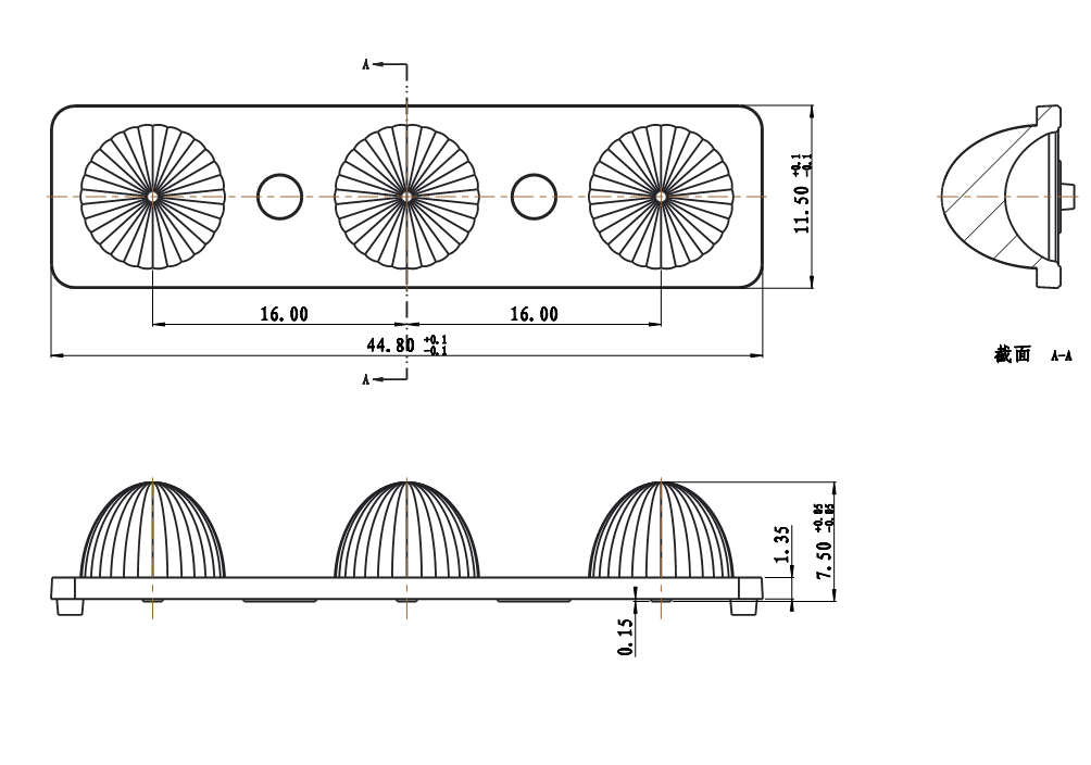 30 degree linear light lens array for COB led 3030 optical lens small size lens