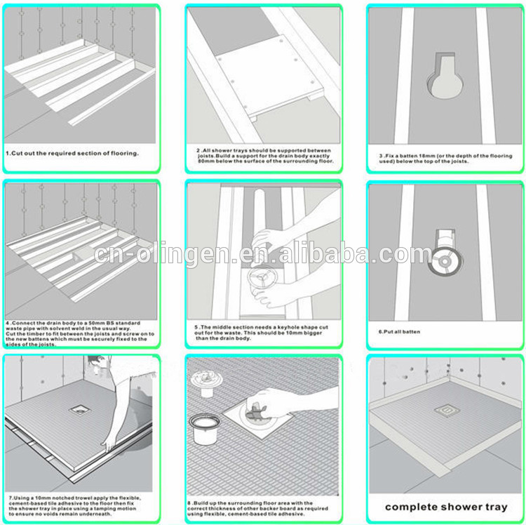 XPS Board Wet Room Shower Tray