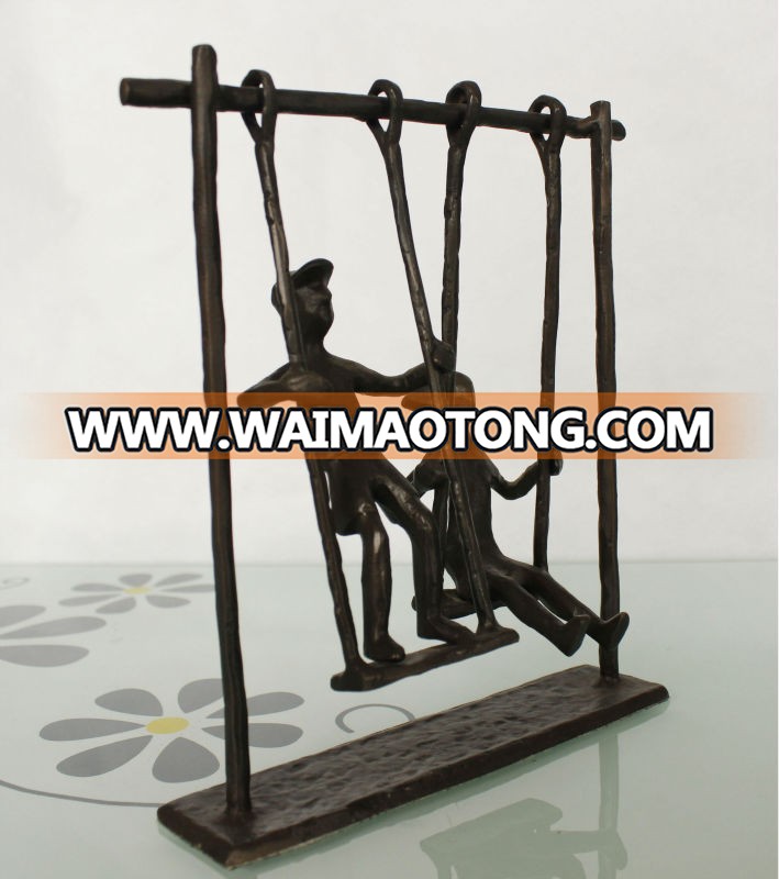 casting bronze children playing figurines statue for christmas gift