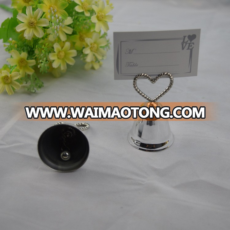 Ywbeyond Metal gold and silver heart bell design photo holder stand clips wedding table place card holder party favors