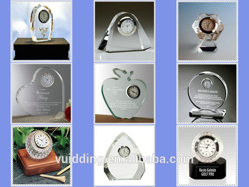 Cheap Clear Diamond Crystal Clocks For Wedding Small Gifts