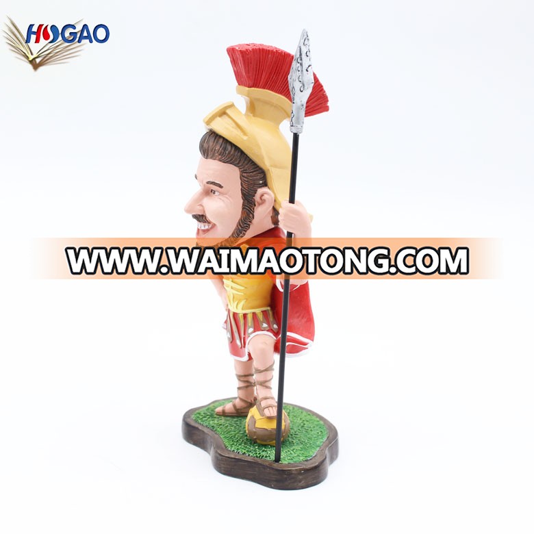 Wholesale handmade cheap resin knight figurine bobble head