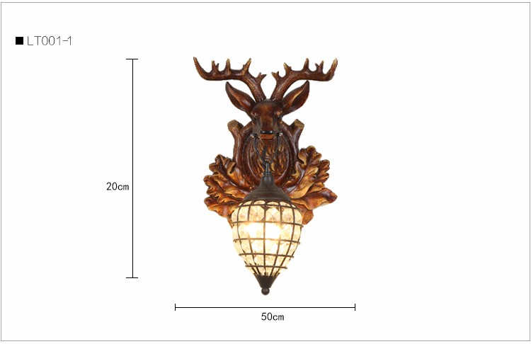 Best price newest design elk deer head led crystal glass wall lamps