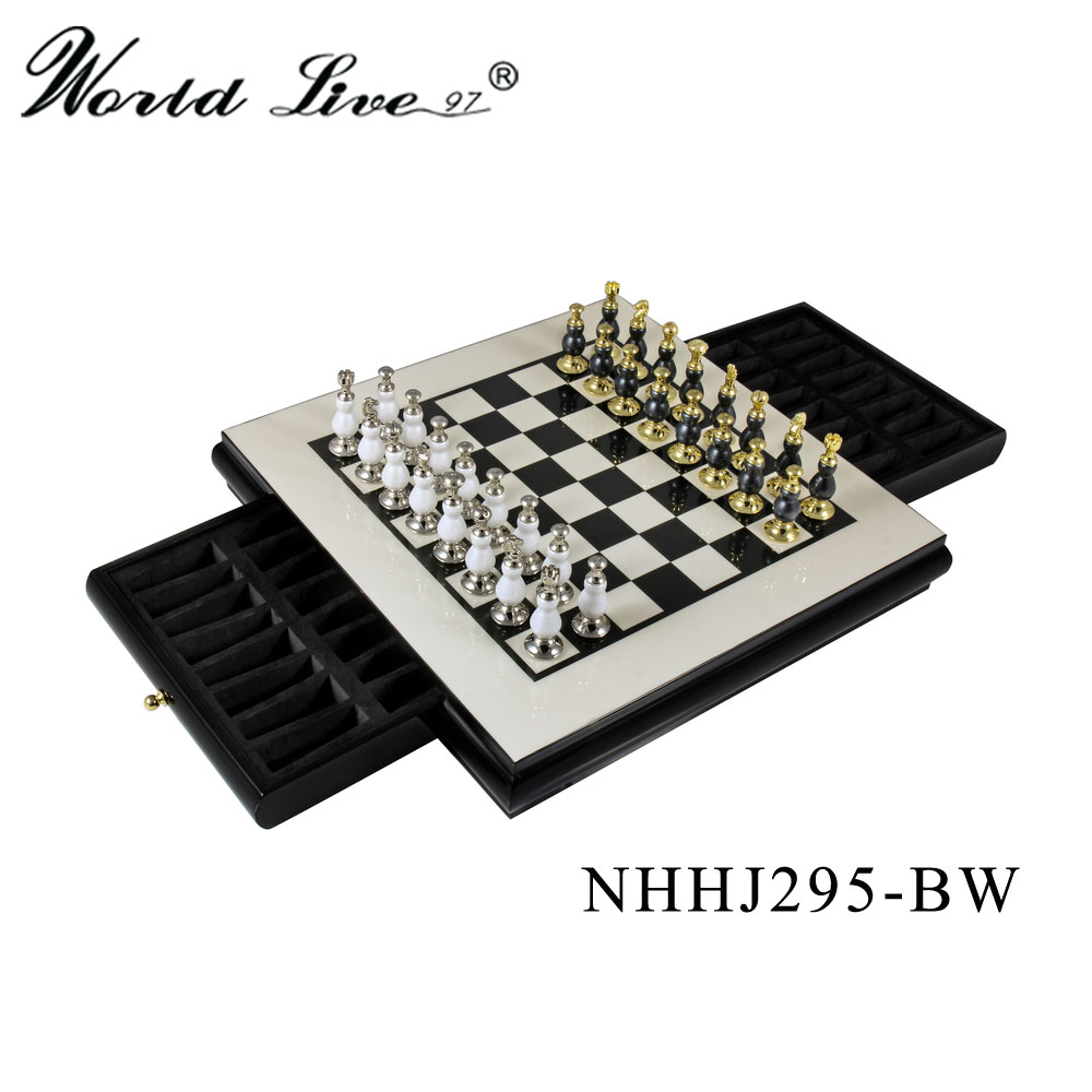 New arrived retro metal chess set metal chess pieces for home