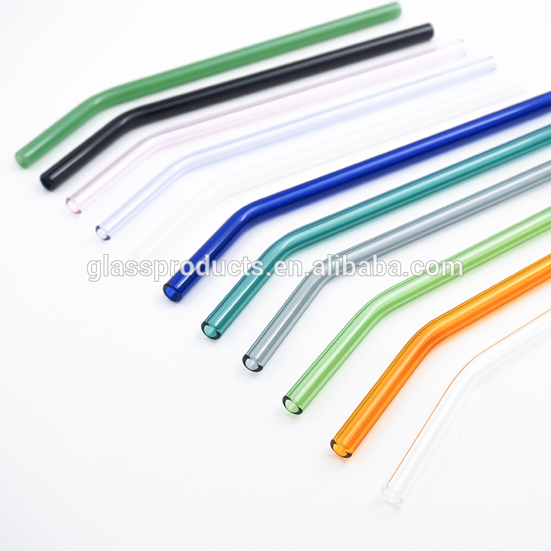 Diameter 10mm Reusable Glass Drinking Straws with Colored Tip