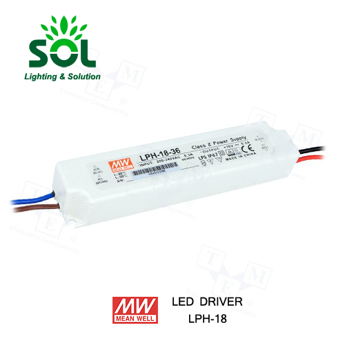 Meanwell High Reliability LPH-18-24 Constant Voltage 18W 24V LED Driver