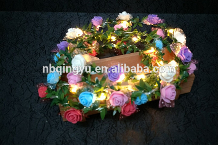 Battery Operated ROSE Flower LED String Lights 1.8ft Ring 10LED Flowers for Indoor & Outdoor Garden, Wedding Decoration