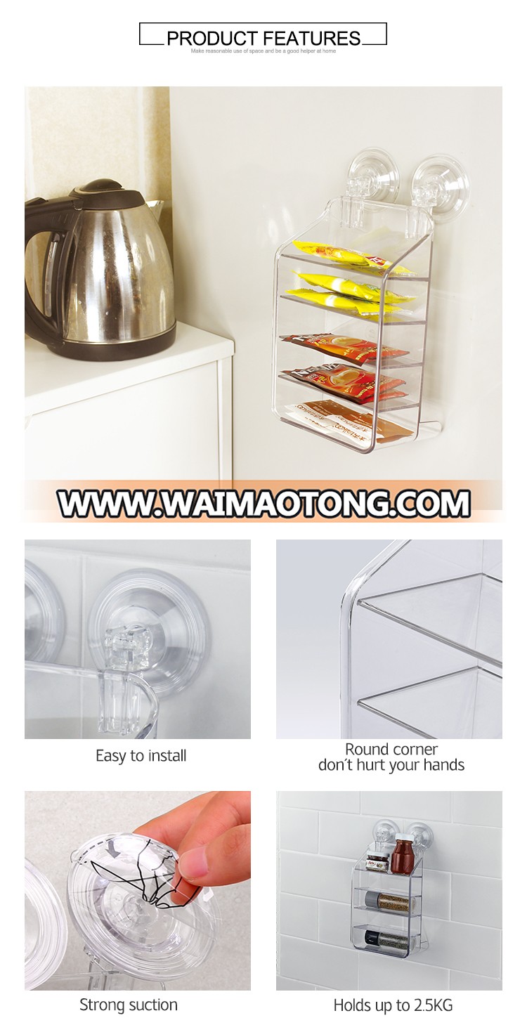 Five-layer storage rack acrylic cosmetic organiser on the wall