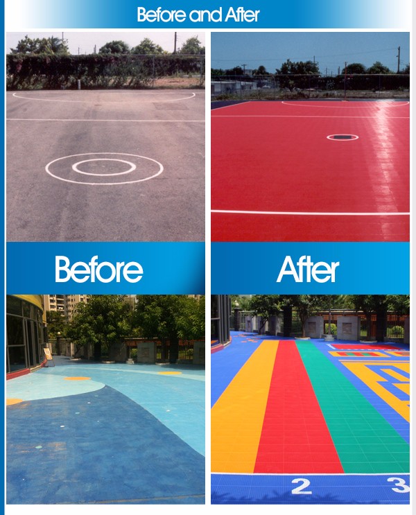 New qualified plastic tiles courts playground waterproof sports outdoor flooring