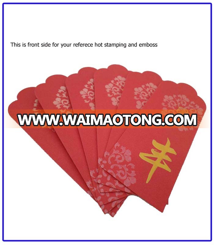 Chinese biggest supplier produce singapore malaysia red packet envelope with hot stamping emboss