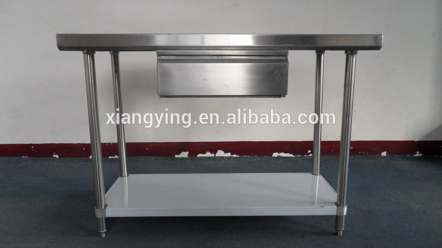 Stainless steel storage drawer with ball bearing drawer slide for work tables, cabinets or sinks