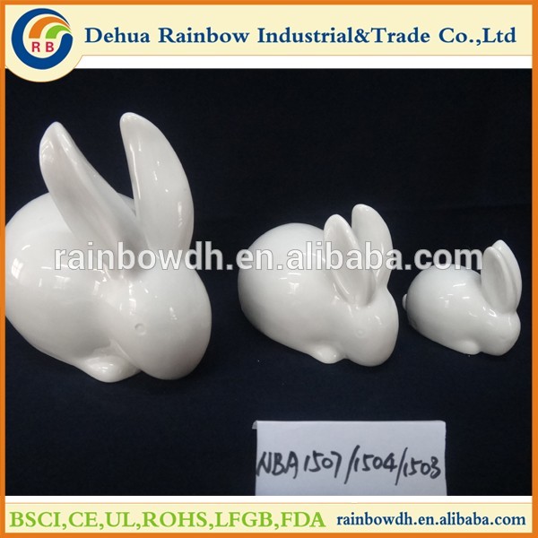 Lovely white easter rabbit rings ceramic napkin holder