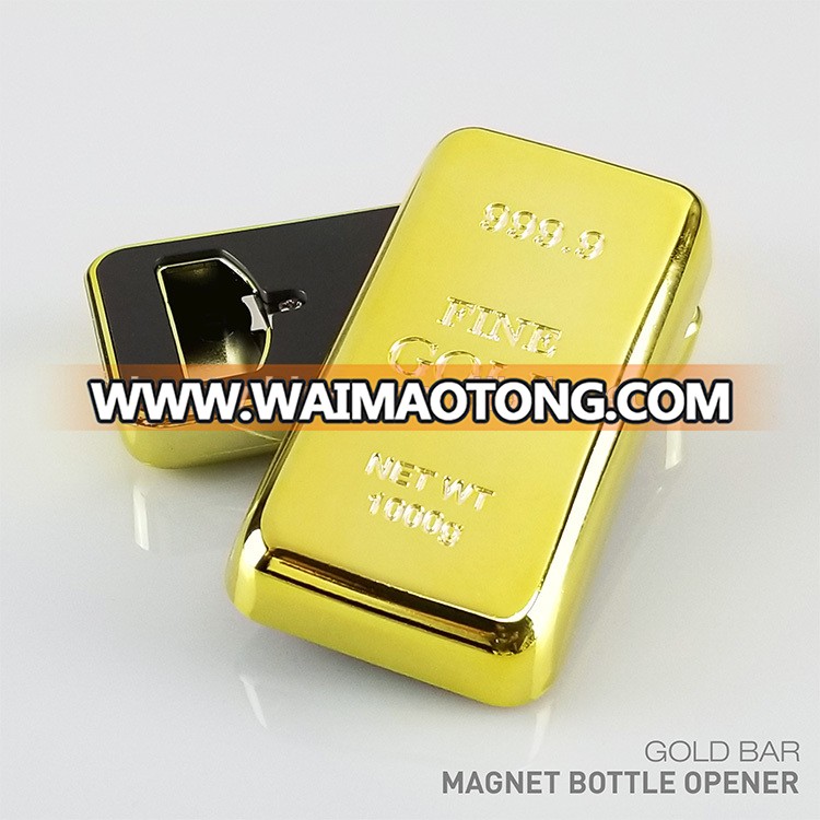 Wholesale Gold Bar Shape Plastic Bottle Opener Magnet